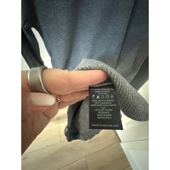 WSLY Rivington Ribbed Long‎ Sleeve Top Heather Grey Size Medium - Picture 8 of 9